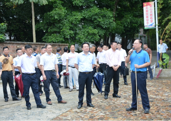 东华镇党委书记罗伟权介绍雅堂村美丽乡村建设工作情 